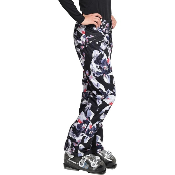 Obermeyer Malta Insulated Snow Ski Snowboard Pants Black Floral Size 12 - Picture 1 of 16